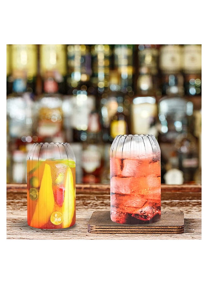 KASTWAVE Glass Cups, 25oz Can Shaped Glass Cups With Straw and Brush, Tumbler Cup, Iced Coffee Glasses, Soda Can Glasses for any Drink and any Occasion, Top-rack Dishwasher Safe (2Pcs) - Image 3