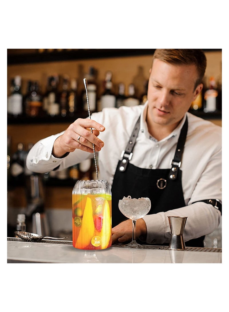 KASTWAVE Glass Cups, 25oz Can Shaped Glass Cups With Straw and Brush, Tumbler Cup, Iced Coffee Glasses, Soda Can Glasses for any Drink and any Occasion, Top-rack Dishwasher Safe (2Pcs) - Image 2