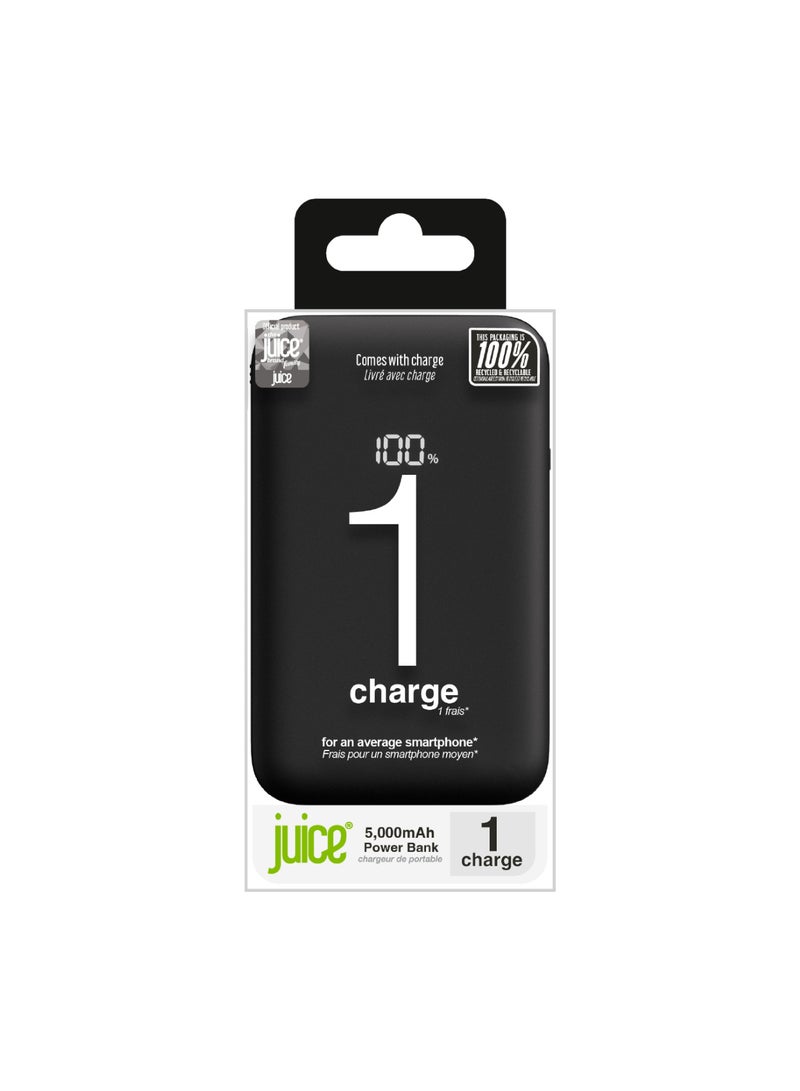 JUICE Eco Integrated Power Bank, Portable Charger 5,000 mAh with Built-in Cable & Digital Display, USB-C Output, Power Bank for iPhone 15 16 Pro Max, Samsung, Xiaomi, Android, iPad, DJI, GoPro - Image 3