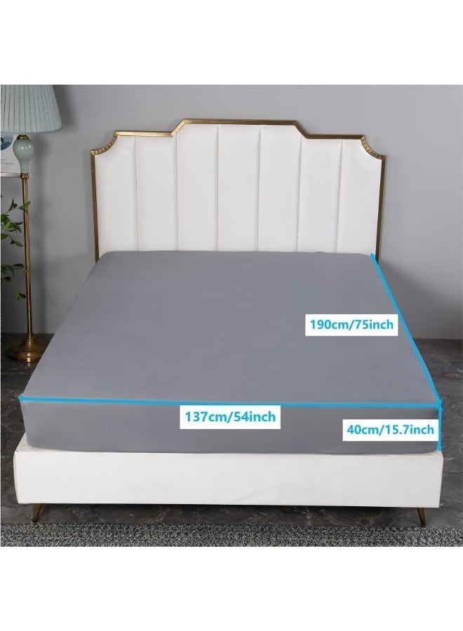 SDIII 2-Pack Gray Fitted Sheet Full, Bed in a Bag Gray Full Fitted Sheets Only, Super Soft Microfiber, Wrinkle and Fade Resistant, Deep Pocket Fitted Sheets  - Image 2
