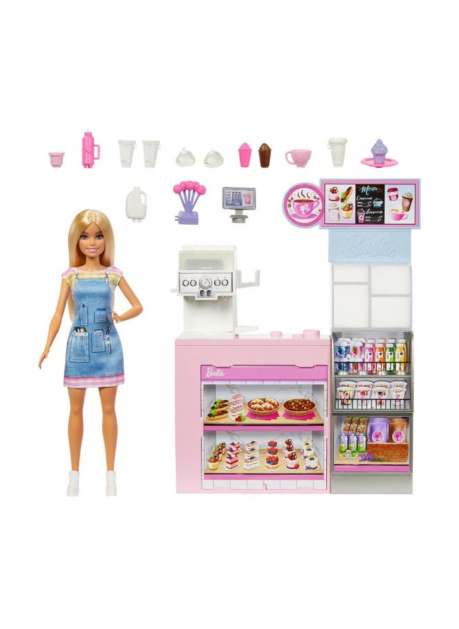 Barbie Coffee Shop Playset With Blonde Barista Doll  - Image 3