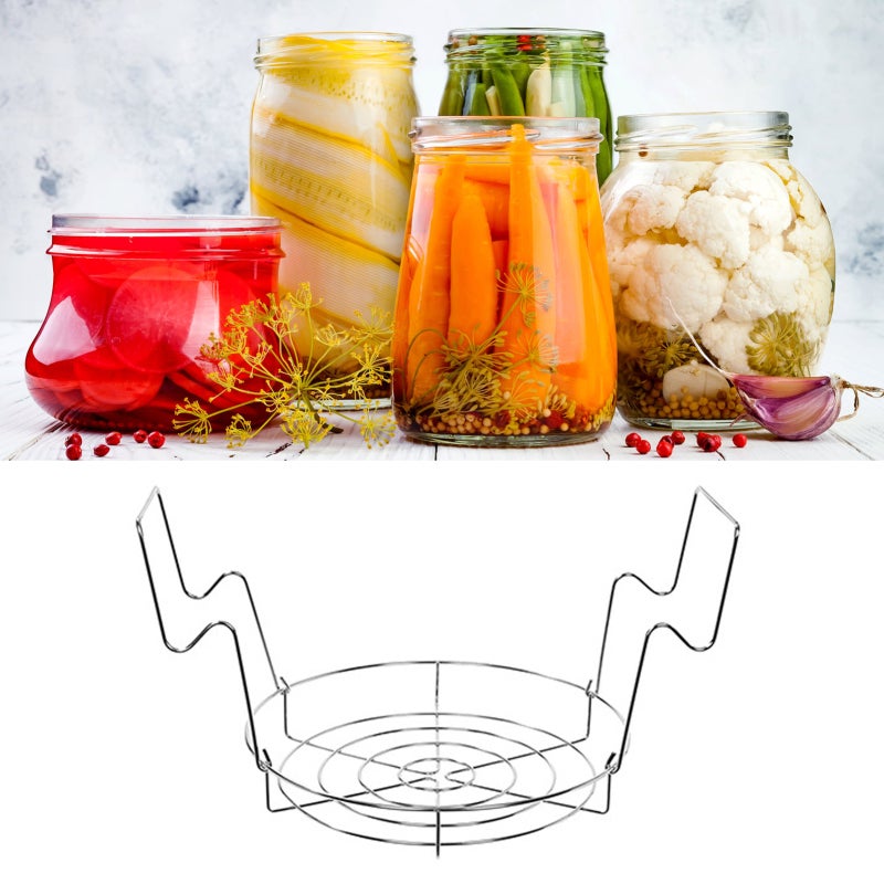 Canning Rack: 304 Stainless Steel, Durable Rust Resistant, Multi Functional - Space Saving, Small Round for Home Kitchen Cooking And Canned Goods Storage - Image 3
