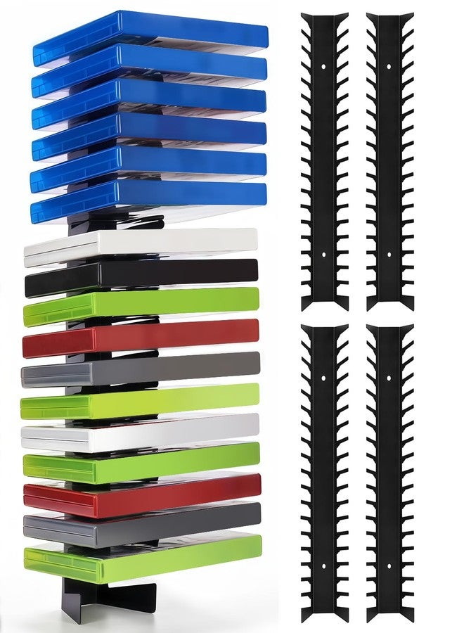 Ebrima 4 Packs Video Game Storage, Metal Media Storage Shelf, 72 Compartments, Wall Mount Storage Rack for Game Organizer - Image 1