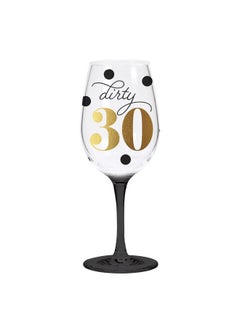 C.R. Gibson X&O Paper Goods Qwgo 20898 30' 30Th Acrylic Wine Glass 12 Oz Dirty 30 Birthday  - Image 1