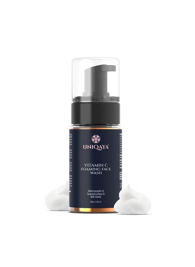 UNIQAYA - Vitamin C Foaming Face Wash For Brightening & Glowing Skin | Face Wash For Oily, Dry & Sensitive Skin | Face Cleanser 100Ml - Image 1