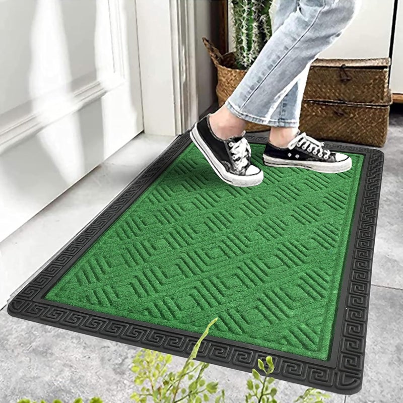 NESTPRIME Dirt Trapping Heavy Duty Weather Resistant Durable NonSlip Backing DoormatBathmatEntrance Mat for IndoorOutdoor40x60 cmGreen - Image 1