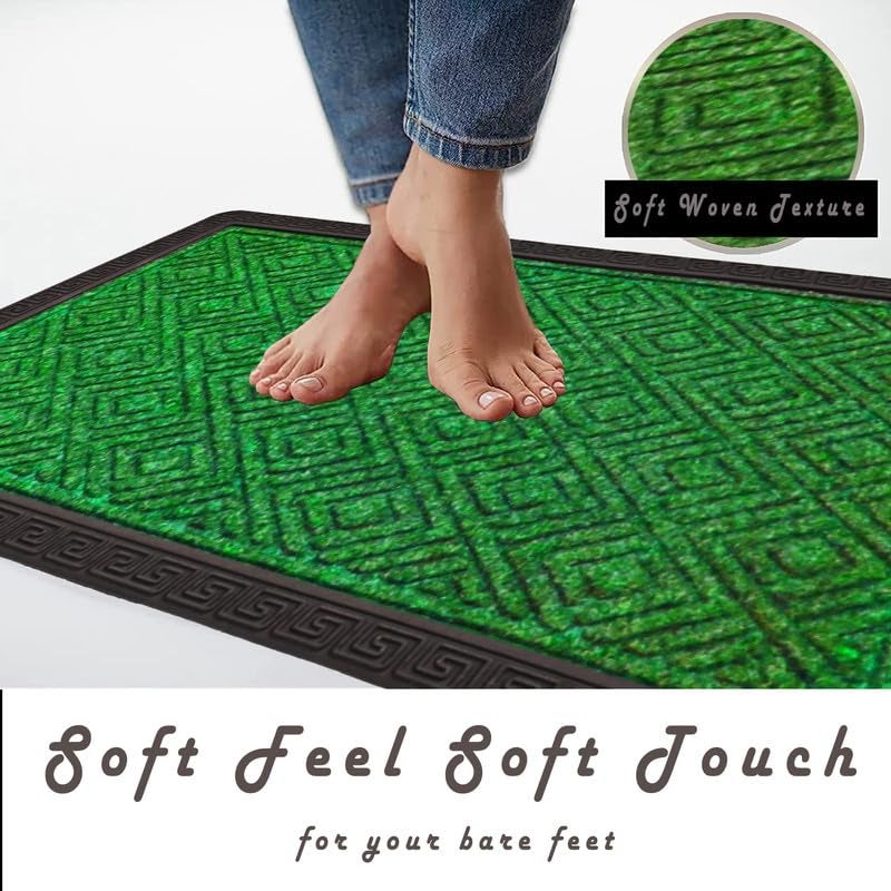 NESTPRIME Dirt Trapping Heavy Duty Weather Resistant Durable NonSlip Backing DoormatBathmatEntrance Mat for IndoorOutdoor40x60 cmGreen - Image 3