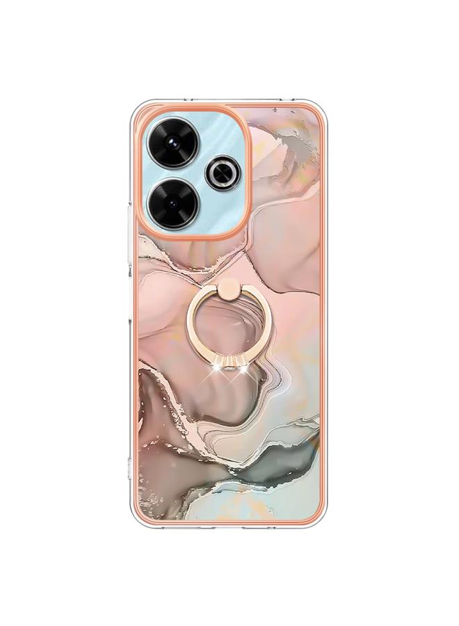 اس-توب جراب لهاتف Redmi 13 4G مطلي بالرخام الكهربائي مع حلقة من الجانبين IMD - Image 2