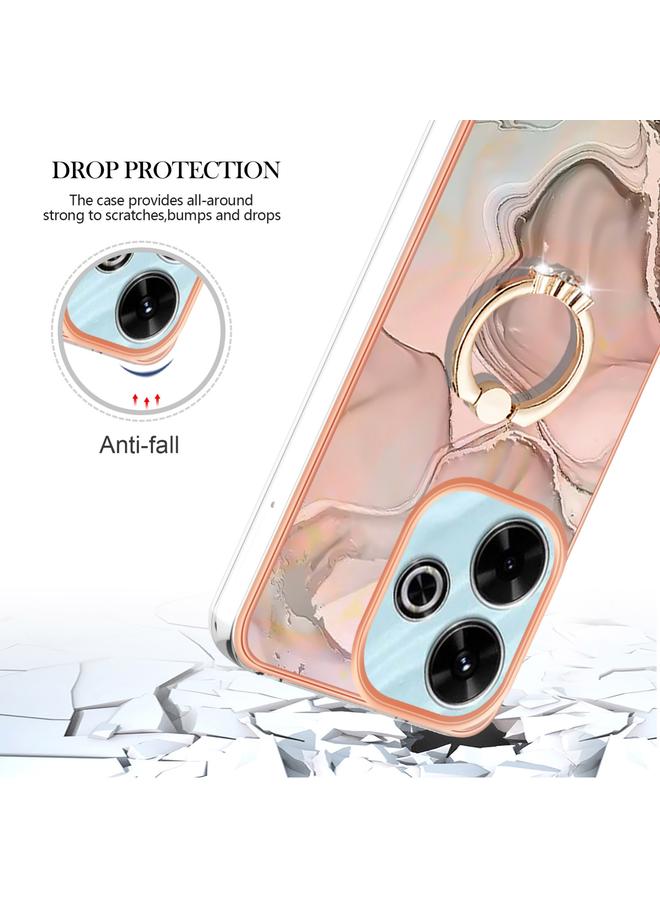 اس-توب جراب لهاتف Redmi 13 4G مطلي بالرخام الكهربائي مع حلقة من الجانبين IMD - Image 4