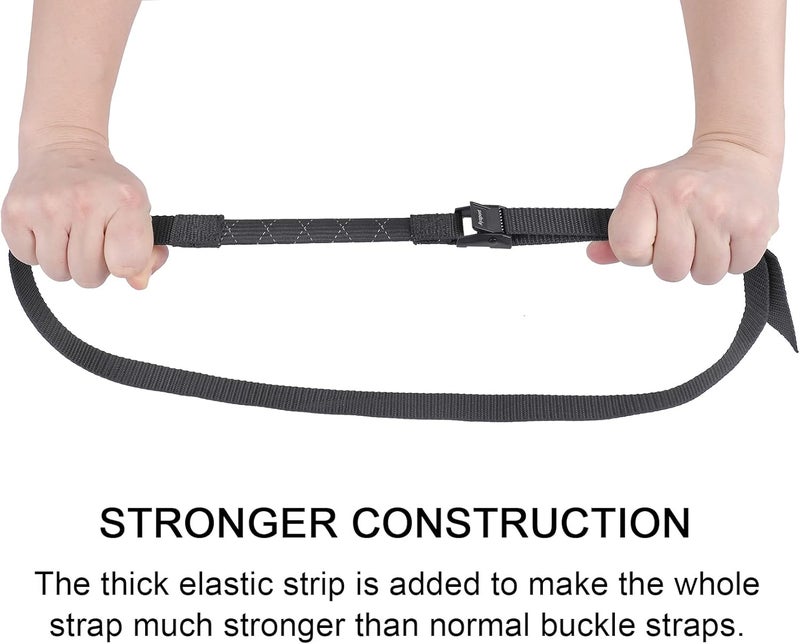 Ayaport Lashing Straps with Buckles Add Stretch Part Designed for Tighter Adjustable Cam Buckle Tie Down Cinch Strap for Packing Black 4 Pack - Image 3