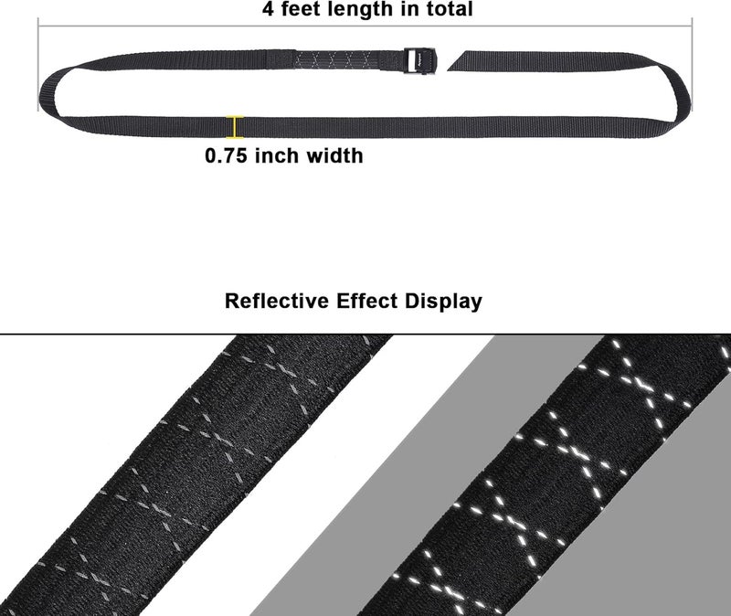 Ayaport Lashing Straps with Buckles Add Stretch Part Designed for Tighter Adjustable Cam Buckle Tie Down Cinch Strap for Packing Black 4 Pack - Image 4