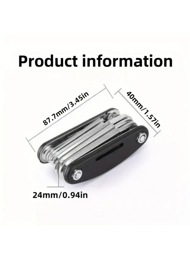 Black Portable Folding Multi Tool Kit with Hex Keys and Screwdriver Set - Image 4