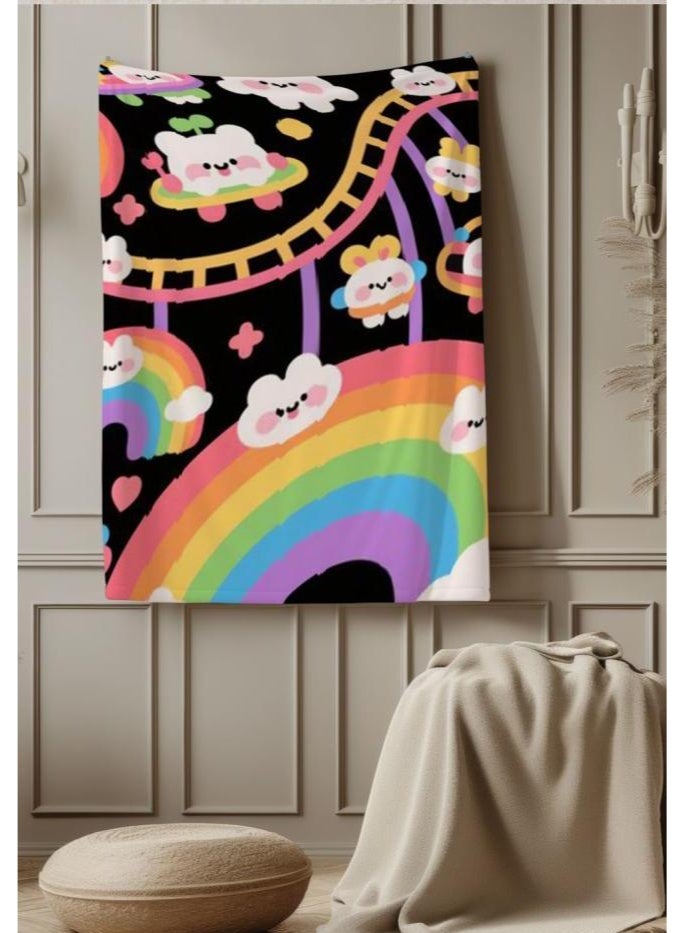 عام بطانية رقيقة من الفانيلا الكرتونية للأطفال أو الطلاب (دافئة ومريحة ومناسبة للنوم والألعاب) 100 سم * 150 سم - 204 - Image 1