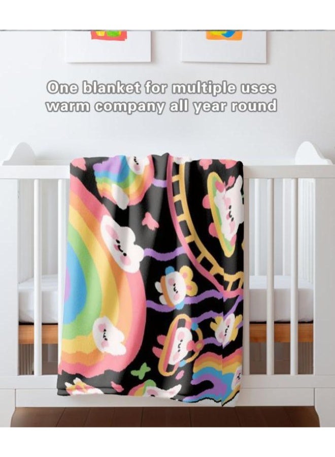 عام بطانية رقيقة من الفانيلا الكرتونية للأطفال أو الطلاب (دافئة ومريحة ومناسبة للنوم والألعاب) 100 سم * 150 سم - 204 - Image 5