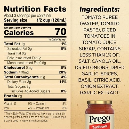 Prego Traditional Pasta Sauce, 14 Oz Jar - Image 2
