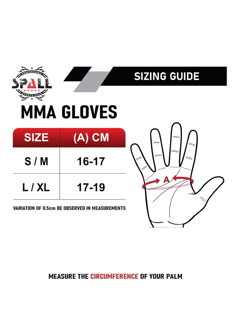 Spall MMA Gloves Men & Women | Gloves for Martial Arts Sparring & Training Gloves | Hybrid MMA Kick Boxing Gloves Men | Grappling Gloves - Image 2