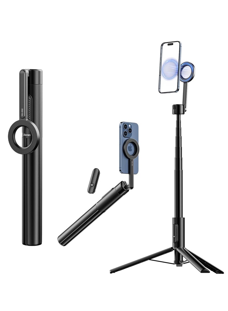 Ulanzi ULANZI MG-002 Magnetic Selfie Stick Max – Extendable Bluetooth Selfie Stick with Magnetic Phone Mount, Tripod Function, Wireless Remote & Lightweight Design for Vlogging & Live Streaming - Image 1
