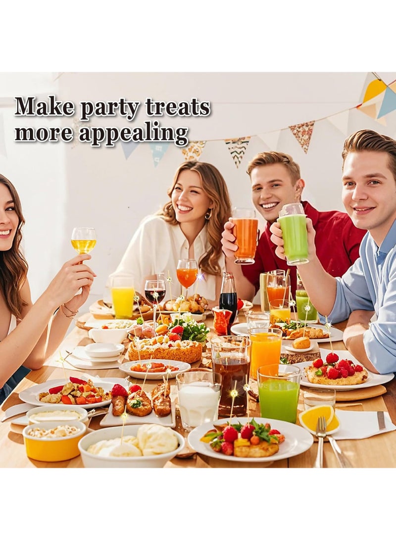 200 عيدان خيزران ذهبية مرآة، عيدان قابلة للتصرف وصديقة للبيئة لتقديم الفواكه، وزينة المشروبات، وحفلات الزفاف، والحفلات، والولائم - Image 5