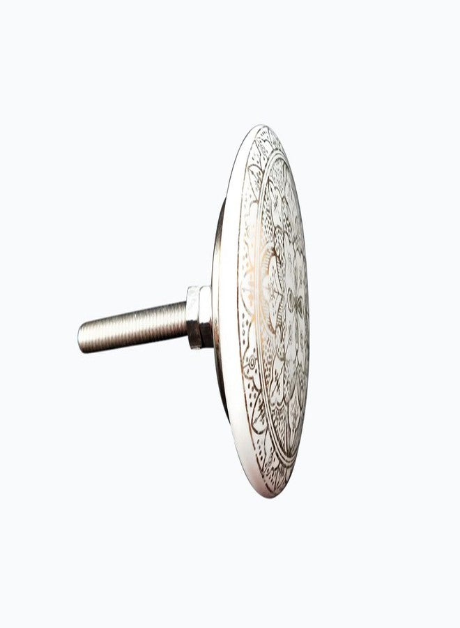 SHRIYAM CRAFT Door Knobs Hand Printed Ceramic Knobs and Pulls Handle Handmade Silver Finish (2, Big Gold Knob) Pack of 2 - Image 2