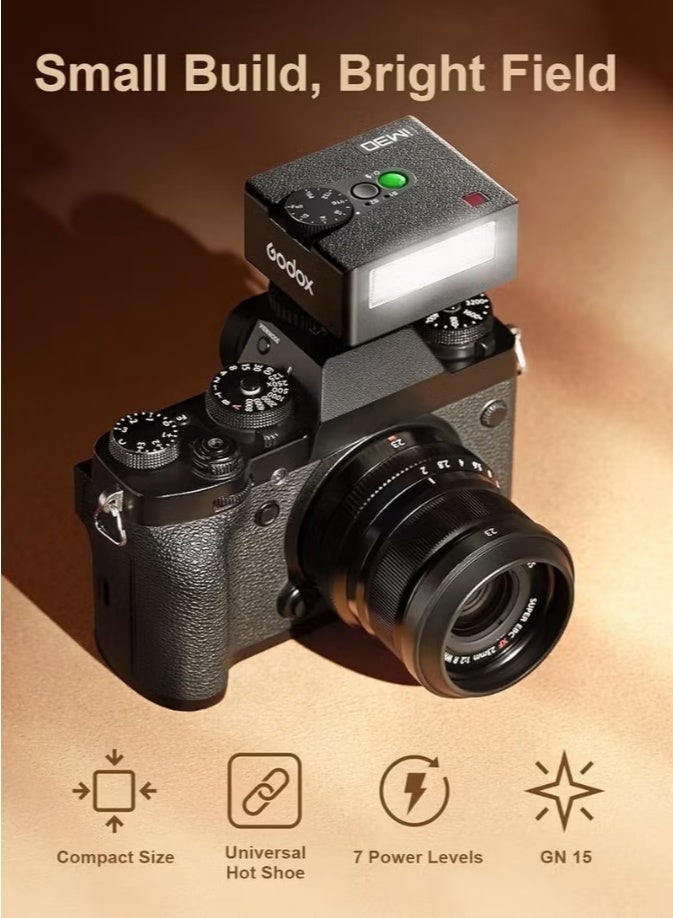 جودوكس iM30 كاميرا فلاش صغيرة، GN15 7 مستويات لإخراج الفلاش CCT 6500K±200K فلاش صغير Speedlite 230 كامل الطاقة لكاميرات Canon Sony Nikon Fuji Olympus - Image 4