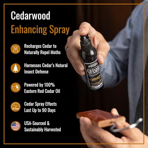Dr. KILLIGAN'S Dr. Killigan’s CedarWard Spray - 4 fl. oz. - Natural Cedar Oil Formula Restores Scent to Cedarwood Accessories, Closets, Drawers, Trunks, Chests, Pest and Moth Repellent for Clothes - Image 3