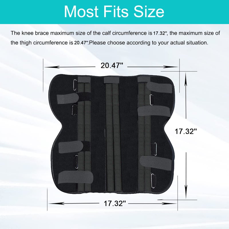 TANDCF Unisex Knee and leg immobilization Stabilizer for Post Surgery Recovery,Knee Fractures,Instability, ACL,MCL,Meniscus Tear,Arthritis,Displacement Recovery, 17.3" Length Universal - Image 5