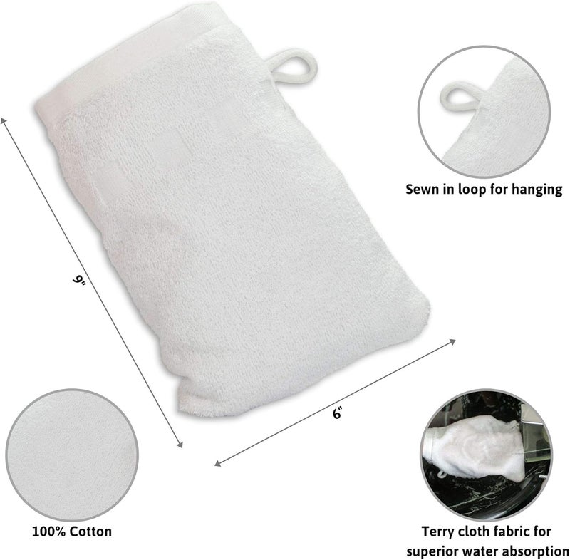 Made Easy Kit Bath Mitts - Pack of 6 - (6" x 9") European Style Washcloth with Loop (Variety, 6 x 9 inches) - Image 5