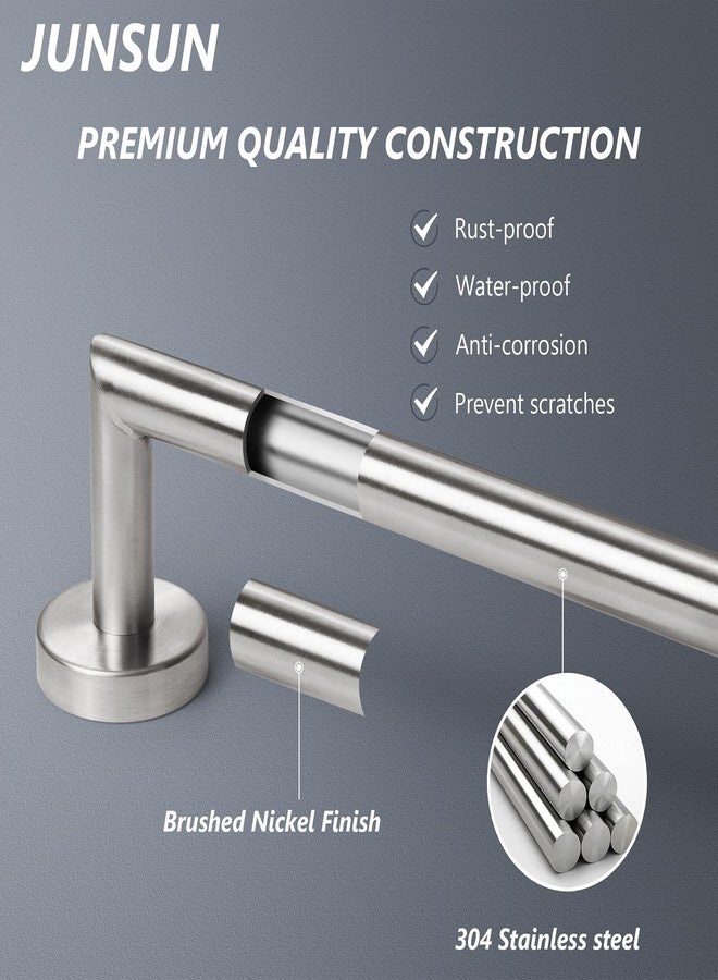 JunSun Towel Bar 30 Inch Bathroom Towel Rack Heavy Duty Bath Towel Holder Modern Towel Rod Brushed Silver Towel Hanger Bathroom Accessories Silver Towel Rail Stainless Steel Single Bar Brushed Nickel - Image 3