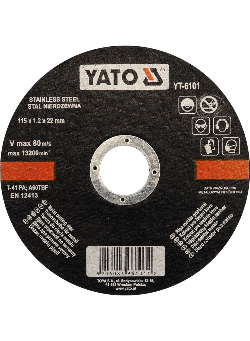 Yato قرص قطع ياتو إنوكس 115x1.2x22 مم YT-6101
