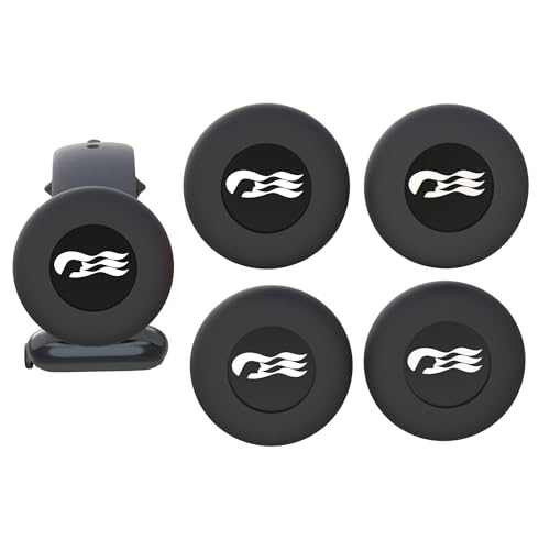 GudCoaks [4 Pack] Princess Ocean Medallion Watch Adapters – Silicone Cruise Holder Accessory for Carnival Medallion 2024,2025,2026, Fits Watch Bands, Also Compatible with Apple AirTag Cat Collar Holder,Black - Image 1