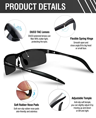 DUCO Mens Sports Polarized Sunglasses UV Protection Sunglasses for Men 8177s - Image 5