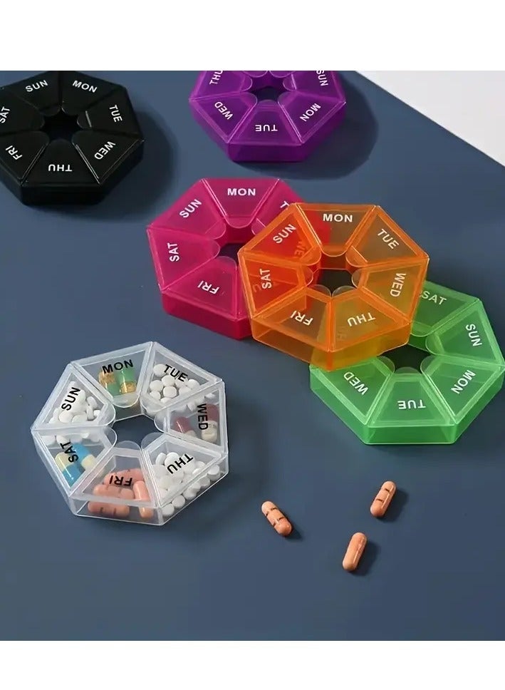 حرابي ميد منظم حبوب الدواء المحمول لمدة 7 أيام - أبيض - حقيبة أدوية مقاومة للماء والرطوبة بسعة كبيرة للفيتامينات وزيت السمك والمكملات الغذائية - صندوق تخزين مناسب للسفر - Image 5