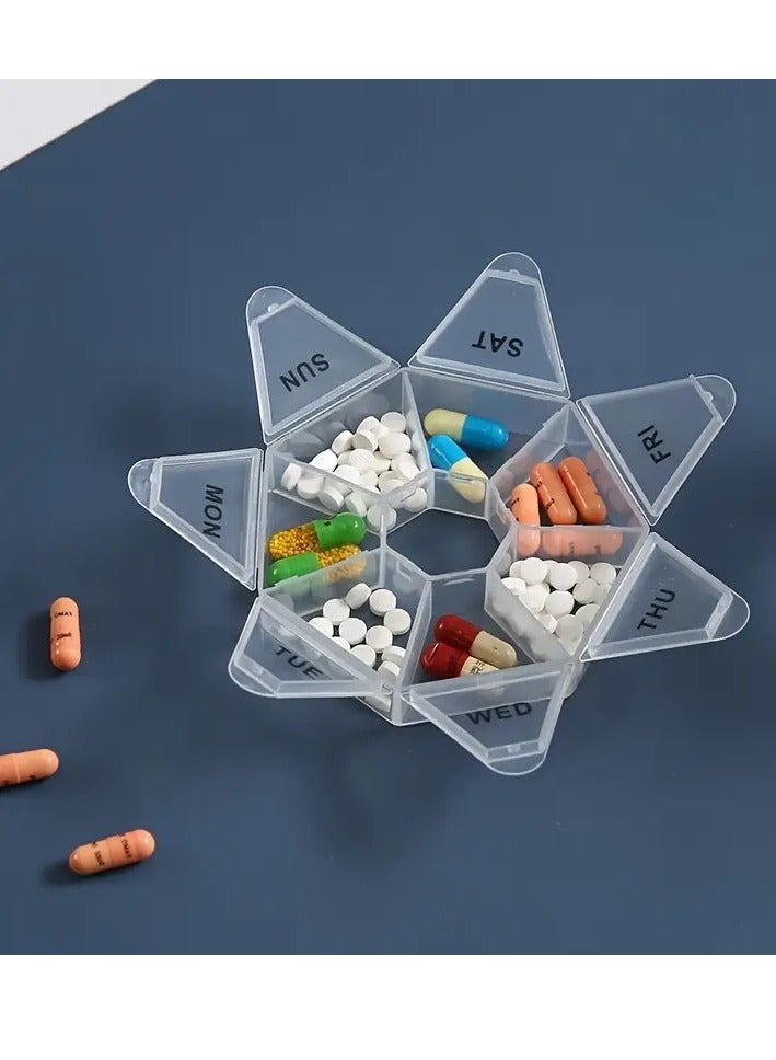 حرابي ميد منظم حبوب الدواء المحمول لمدة 7 أيام - أبيض - حقيبة أدوية مقاومة للماء والرطوبة بسعة كبيرة للفيتامينات وزيت السمك والمكملات الغذائية - صندوق تخزين مناسب للسفر - Image 4