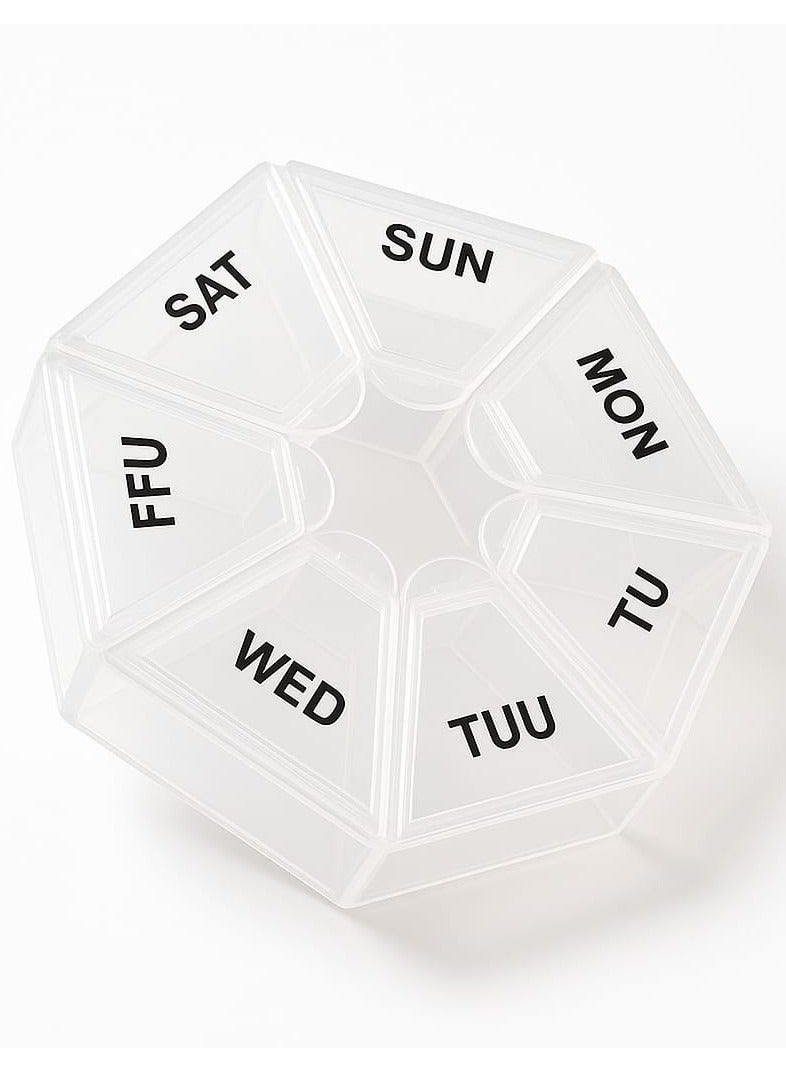 حرابي ميد منظم حبوب الدواء المحمول لمدة 7 أيام - أبيض - حقيبة أدوية مقاومة للماء والرطوبة بسعة كبيرة للفيتامينات وزيت السمك والمكملات الغذائية - صندوق تخزين مناسب للسفر - Image 1