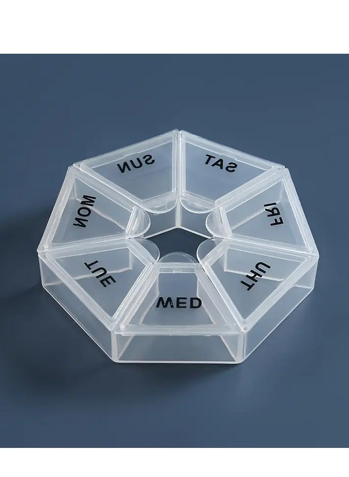 Generic 7-Day Portable Pill Organizer - Waterproof, Moisture-Proof Medicine Case With Large Capacity For Vitamins, Fish Oil & Supplements - Travel-Friendly Storage Box  - Image 1
