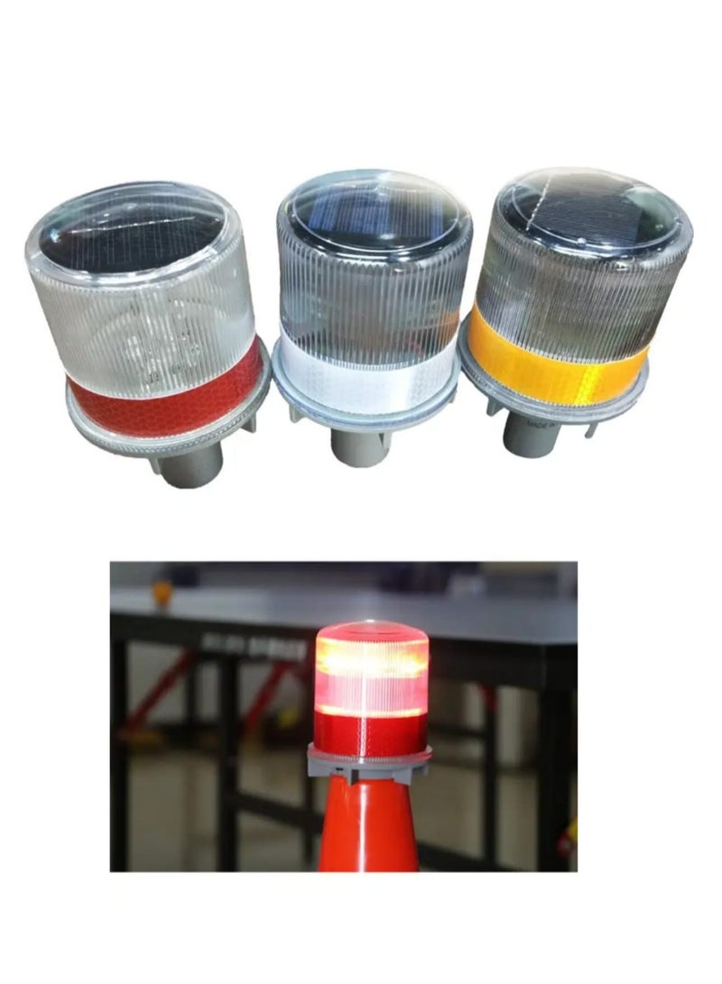 Solar Powered Warning Light, Multi-Color Waterproof Suitable for Cones, Work Sites and Emergency 1 Piece - Image 1