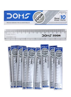 DOMS 10-Piece Zoom Transparent Ruler 15cm Length  - Image 1