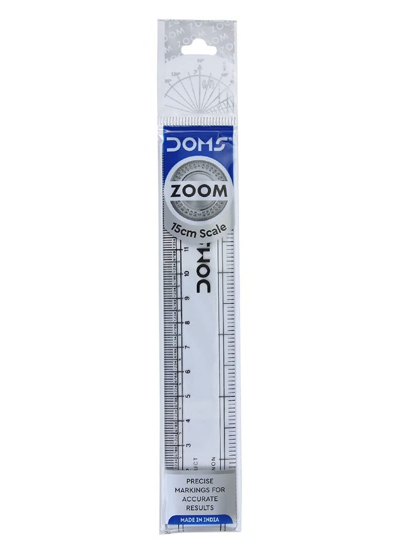 DOMS 10-Piece Zoom Transparent Ruler 15cm Length  - Image 2