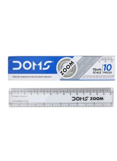 DOMS 10-Piece Zoom Transparent Ruler 15cm Length  - Image 4