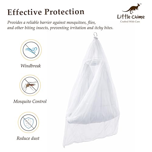 Little Chime Mosquito Protection Net for Baby Cradles Upto 0 to 3 Years (White) - Image 2