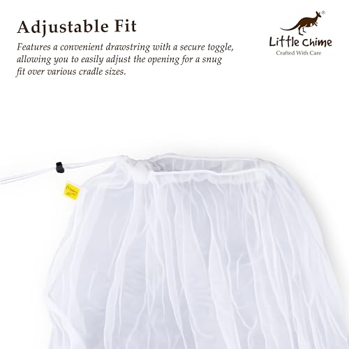 Little Chime Mosquito Protection Net for Baby Cradles Upto 0 to 3 Years (White) - Image 4