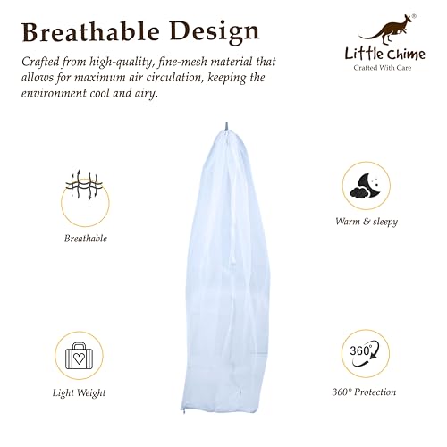 Little Chime Mosquito Protection Net for Baby Cradles Upto 0 to 3 Years (White) - Image 3
