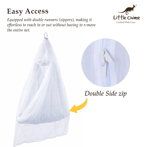 Little Chime Mosquito Protection Net for Baby Cradles Upto 0 to 3 Years (White) - Image 5