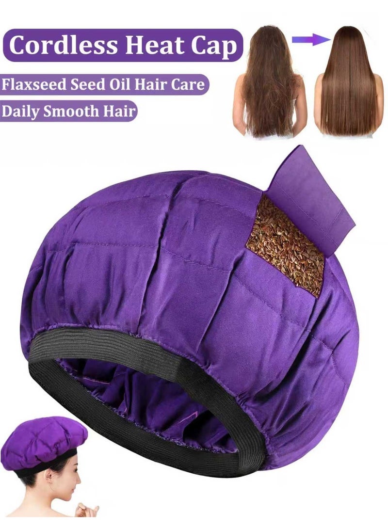 general Deep Conditioning Microwavable Heat Cap, Hot Head Cap to Hydrate, Moisturize and Condition, 100% Natural Cotton Flaxseed Seed Interior (Purple) - Image 1