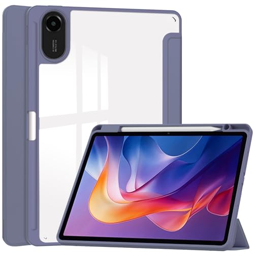 ProElite Case Cover for Xiaomi Redmi Pad 2 11 inch Cover, Transparent Flip Case for Xiaomi Redmi Pad 2 11 inch Case Cover with Pen Holder, Lavender - Image 1