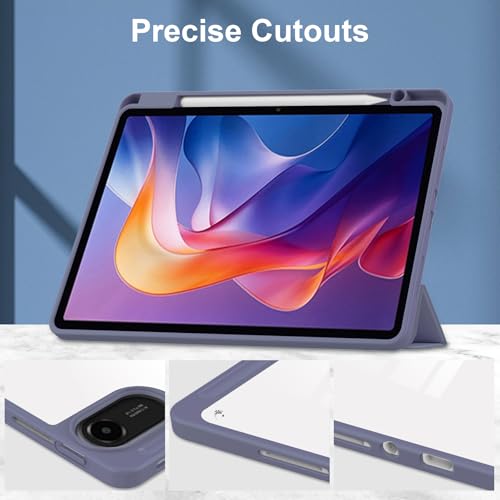 ProElite Case Cover for Xiaomi Redmi Pad 2 11 inch Cover, Transparent Flip Case for Xiaomi Redmi Pad 2 11 inch Case Cover with Pen Holder, Lavender - Image 5
