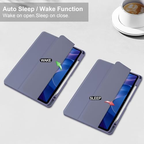 ProElite Case Cover for Xiaomi Redmi Pad 2 11 inch Cover, Transparent Flip Case for Xiaomi Redmi Pad 2 11 inch Case Cover with Pen Holder, Lavender - Image 3