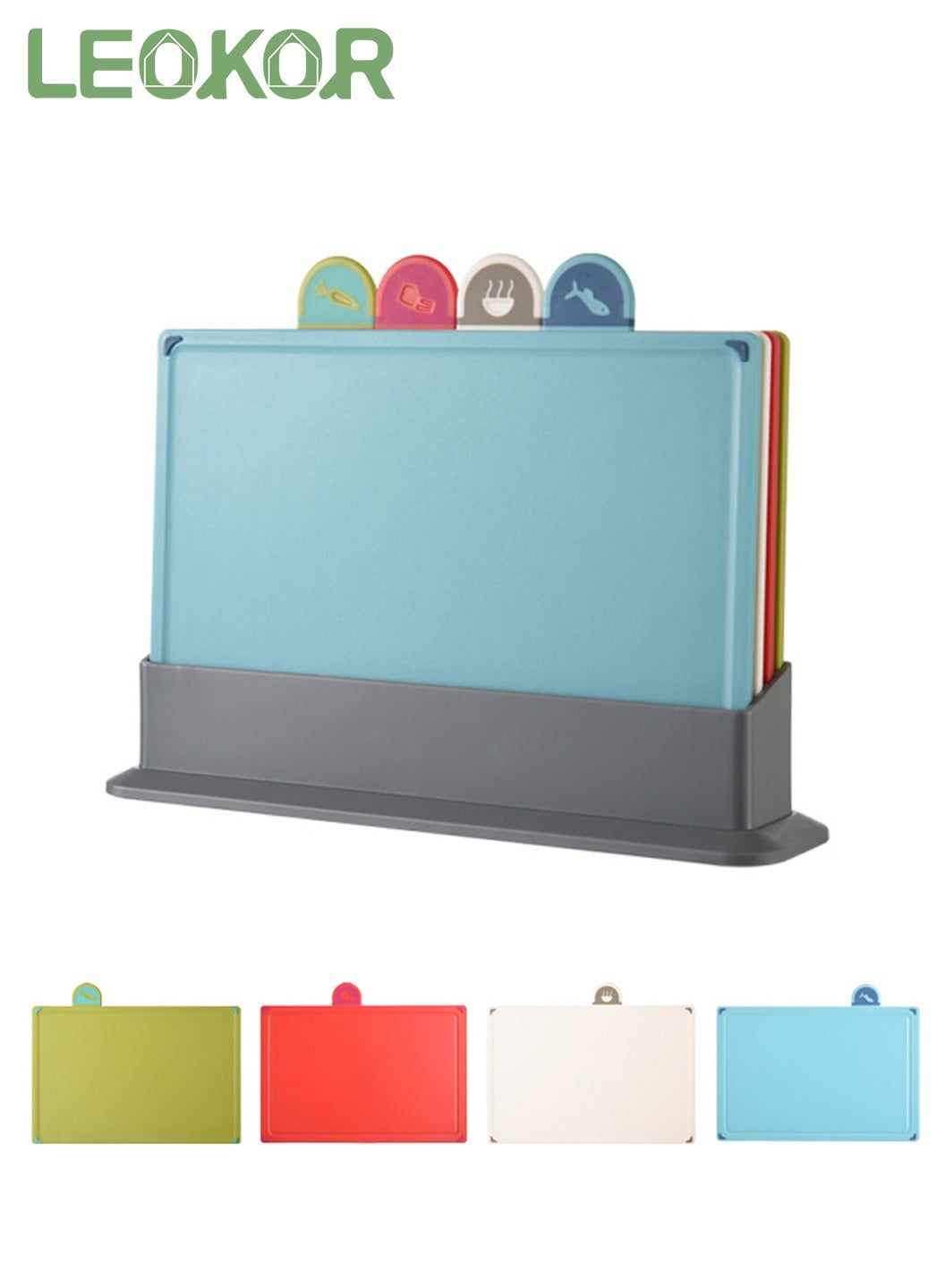 LEOKOR 4 Pcs Kitchen Multifunctional Plastic Cutting Board ...