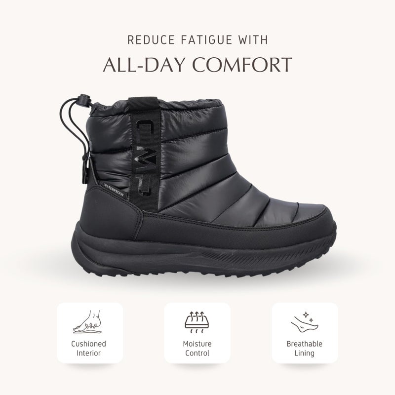 CMP ZOY Womenâ€™s Waterproof Snow Boots â€“ Warm and Stylish Fleece-Lined Lightweight Winter Footwear with Drawstring Fit & FullOn GRIP Sole â€“ NERO, Adult, Women, Numeric, Medium, 7.5 - Image 3