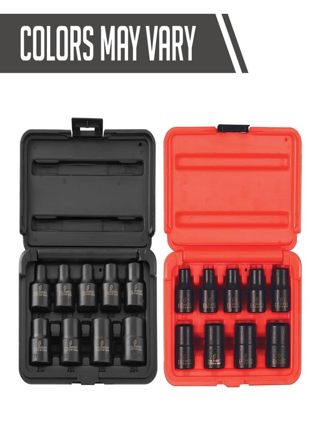 SUNEX TOOLS 2690SE 1/2-Inch Drive External Star Impact Socket Set, Standard, 6-Point, Cr-Mo, E10 - E24, 9-Piece - Image 2